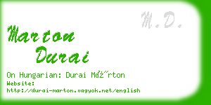 marton durai business card